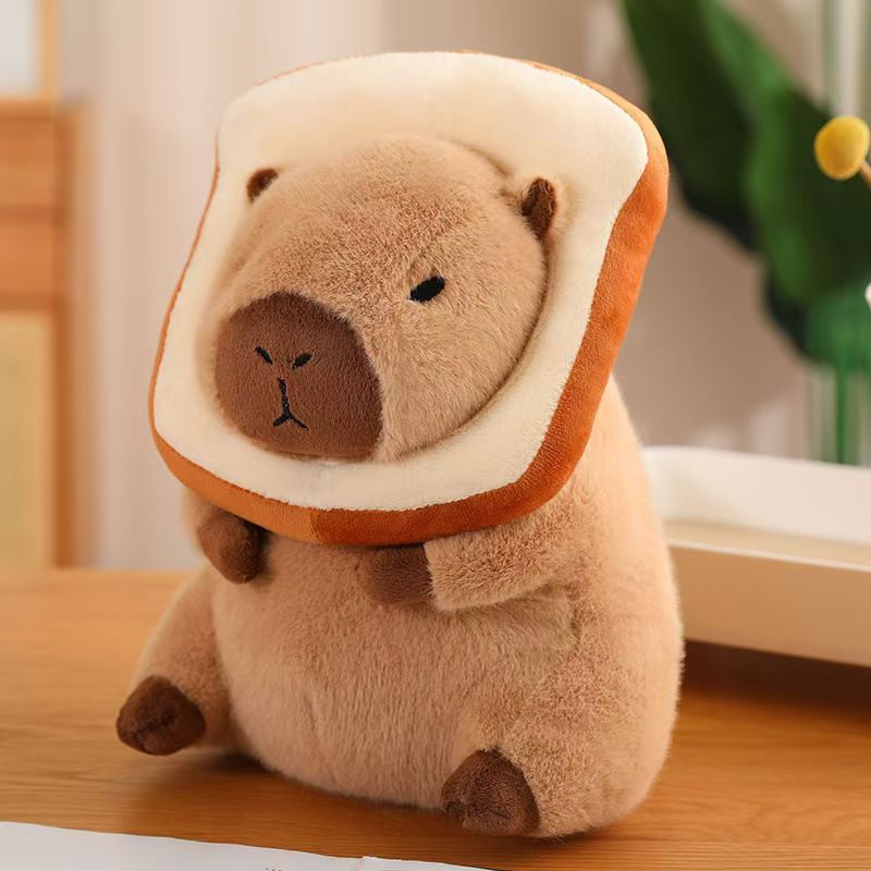30/40cm Capybara Plush Toys With Toast Flowers Rodents Capybara Plushie In Dinosaur Unicorn Avocado Rabbit Doll
