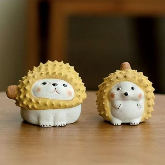 Customizable handcrafted carving cute wooden hedgehog figurine sculpture statue woodcarving animal art crafts