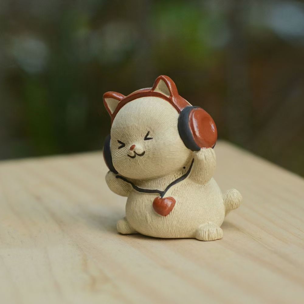 Cat Ornament Cute Meow Xiansen Resin Crafts Gift Ornament Baking Cake Decoration Creative Home Ornament