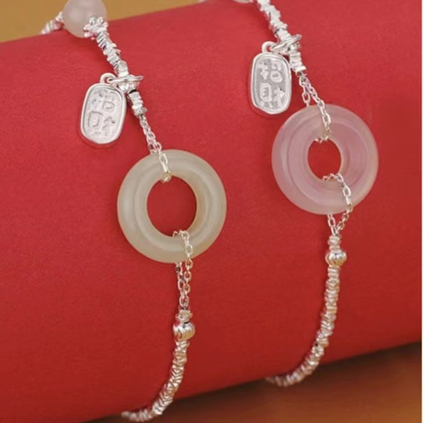 Wholesale Natural Stone Stretch Beads Charm Bracelets Customized Logo Sunstone Amethyst Tigereye Lapis Snowflake Bracelet