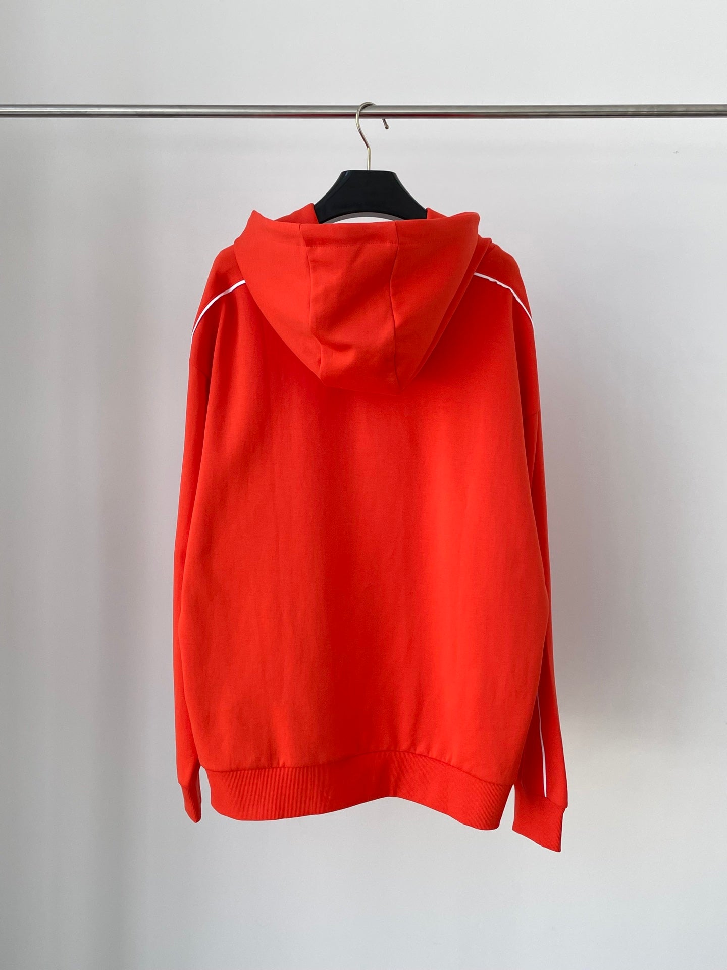 Gucci Wholesale red Cotton Hoodie Mid Weight Brushed Inside Fleece Contrasting Colour Piping Round Neck Long Sleeves Mens Sweatshirt