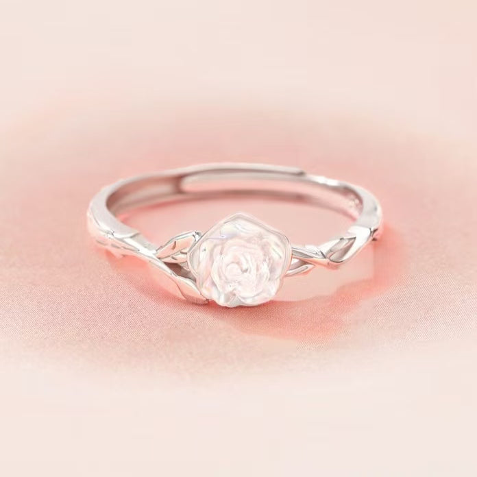Versatile Flower Ring Bold Pure Silver Statement Band Thorned Rose S925 Sterling Silver Ring