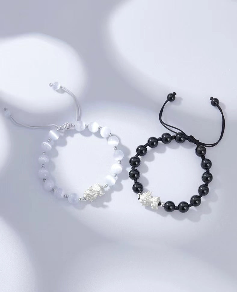 Natural Gemstone Bead Bracelet Faceted Round Beads Bracelet for Women