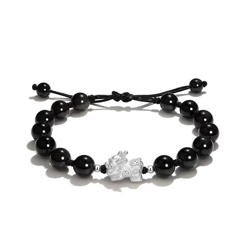 Natural Gemstone Bead Bracelet Faceted Round Beads Bracelet for Women