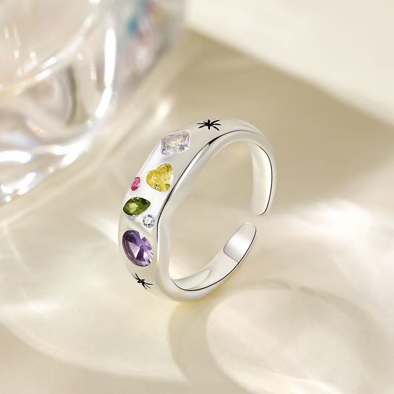 Fine Non Tarnish 925 Sterling Silver ring Colorful 5A cz cubic Zirconia Promise engagement Daily Wear Rings jewelry women