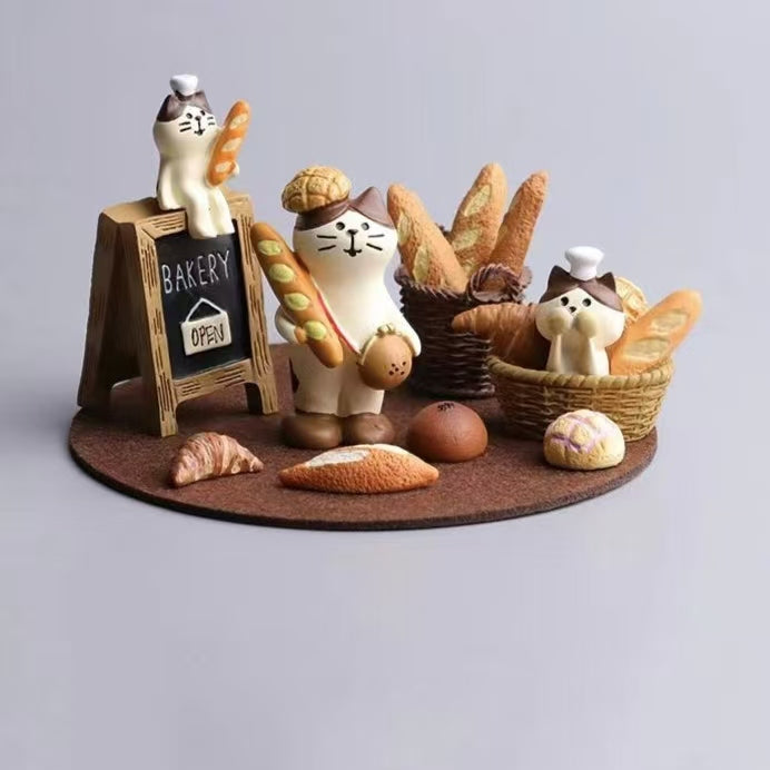 Desktop Ornaments Cat Bread Cute Ornaments Doll Photo Boutique Ornaments Set